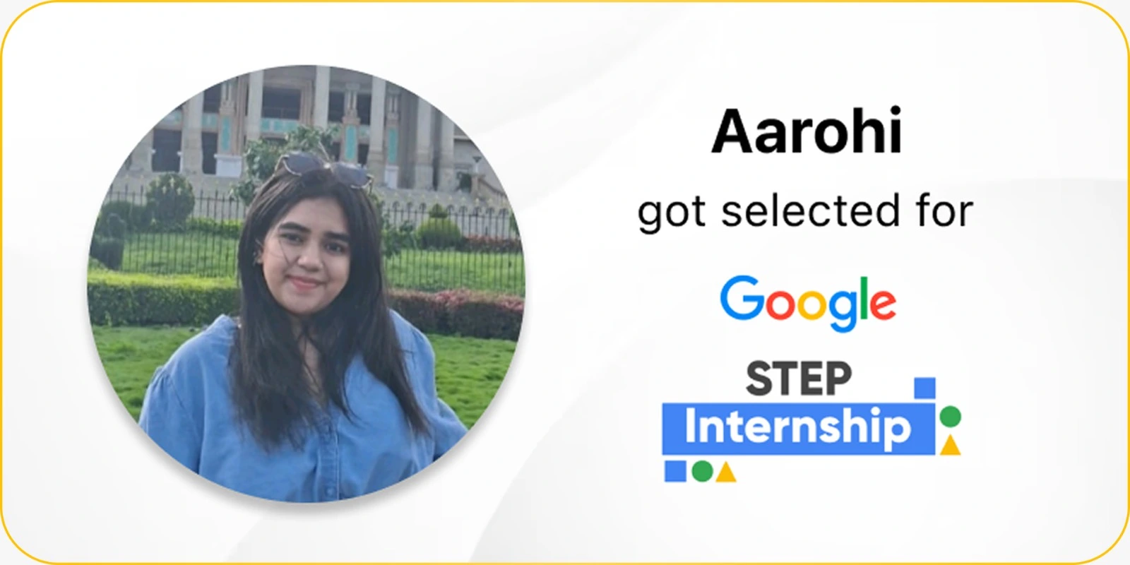 Student Name, Google STEP Intern · Summer 2026